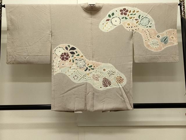 平和屋着物＃羽織　絞り　草花文　鬼しぼ縮緬　正絹　逸品　CABI6217in 6,643円