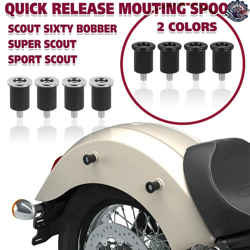 INDIAN SUPER SCOUT / SCOUT SIXTY 2025 2026 - 4個入りクイックリリースマウントスプールバックレストサドルバッグボルトネジ