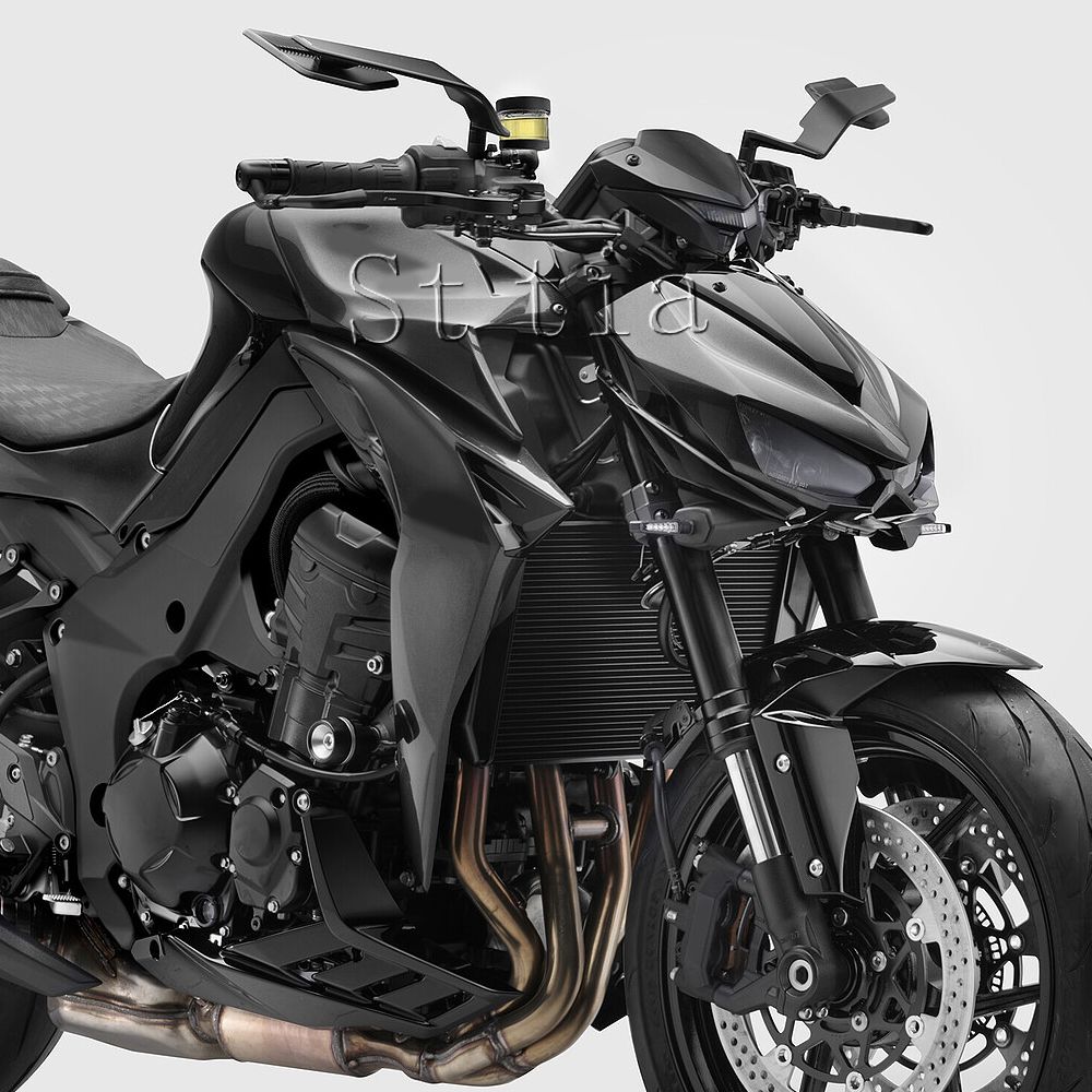St tia カワサキ Z1100SE Z1100 2025〜2026対応 調整可能回転アルミリアミラー