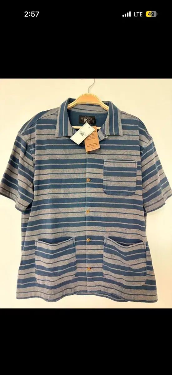 RRL(ダブルアールエル) インディゴ ストライプ ジャージ キャンプ シャツ 35,623円