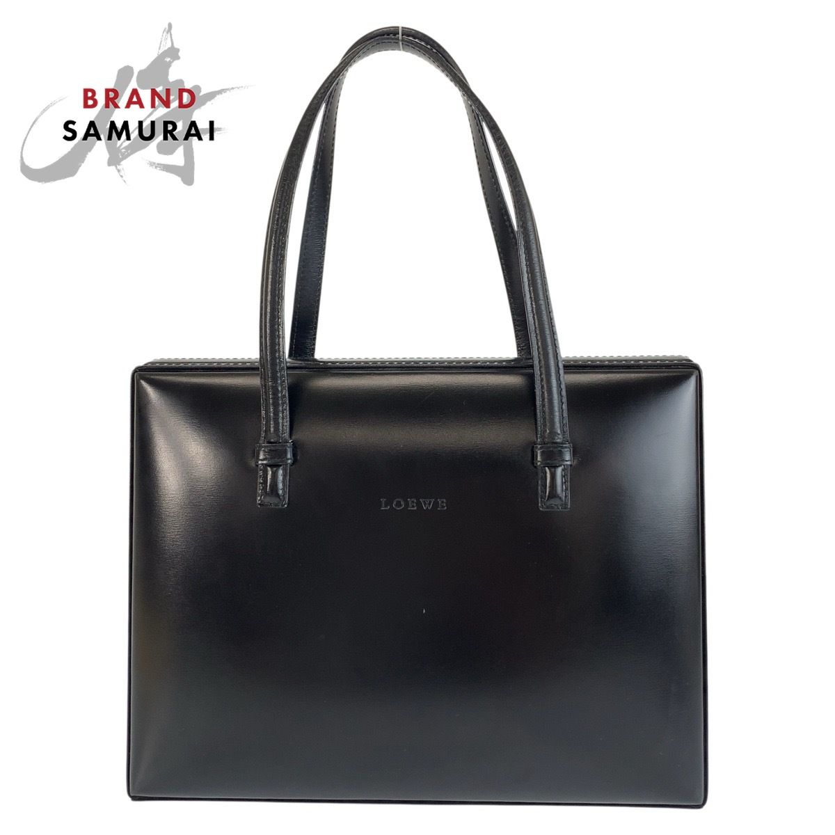 LOEWE ロエベ ヴィンテージ ブラック ゴールド金具 レザー ハンドバッグ レディース 602933【中古】
