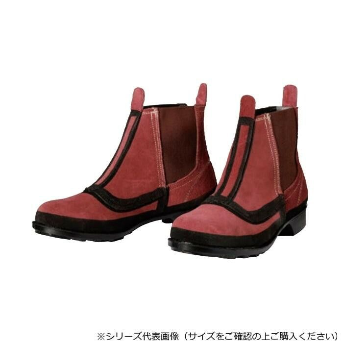 定盤作業や機械加工の現場に向くレッド ドンケル 溶接作業用安全靴 鋼製先芯ゴム底 中編上靴 ブーツ 赤 25.5cm T-4