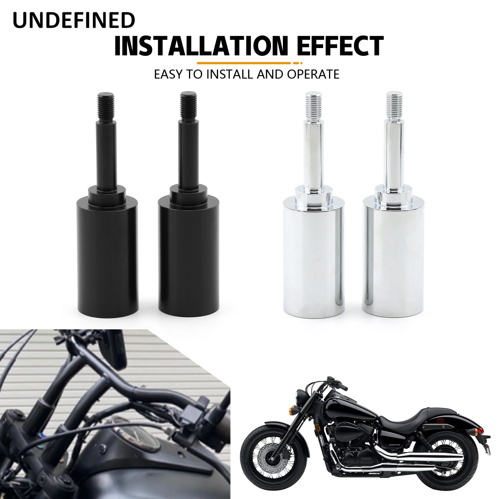 ホンダ シャドウ ファントム750 VT750C2B 2010〜2023対応 ハンドルバーライザー CNCアルミ製 2.5インチ ブラック クローム