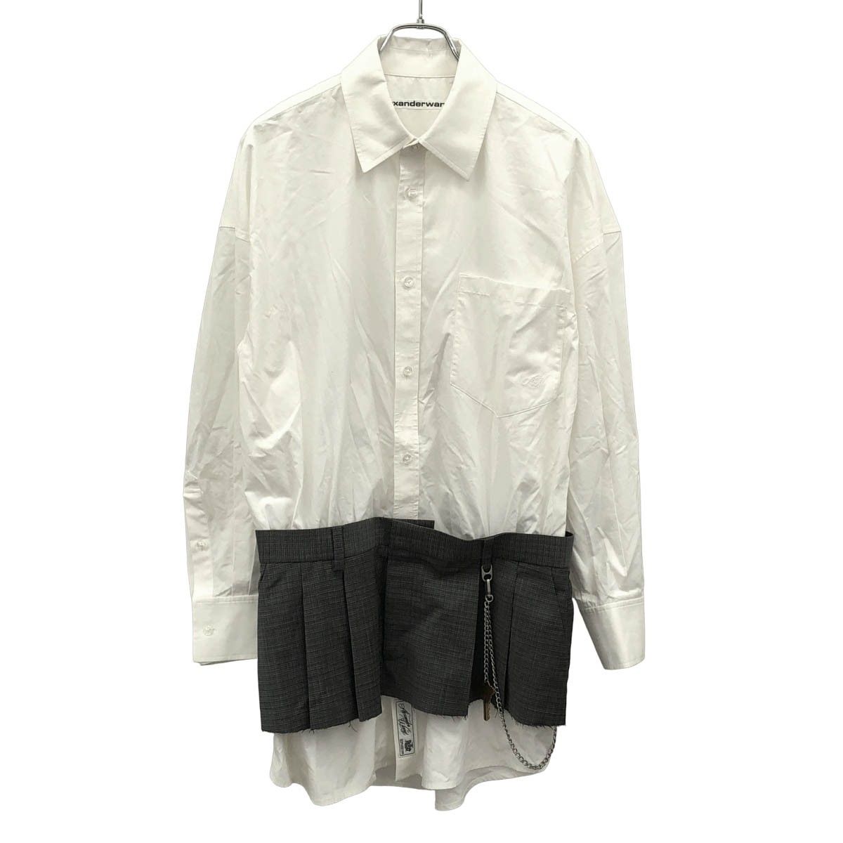 ALEXANDER WANG アレキサンダーワン 25AW スカートドッキングシャツワンピース 1WC3256791 ホワイト グレー 4 28,105円
