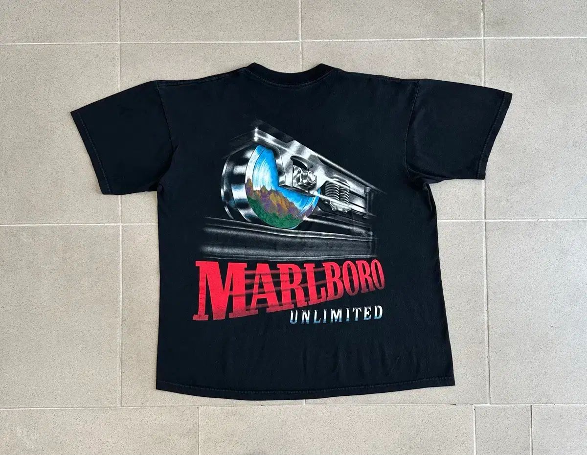 90s ヴィンテージ マルボロ Tシャツ 黒鉄のミステリートレイン Unlimited Train