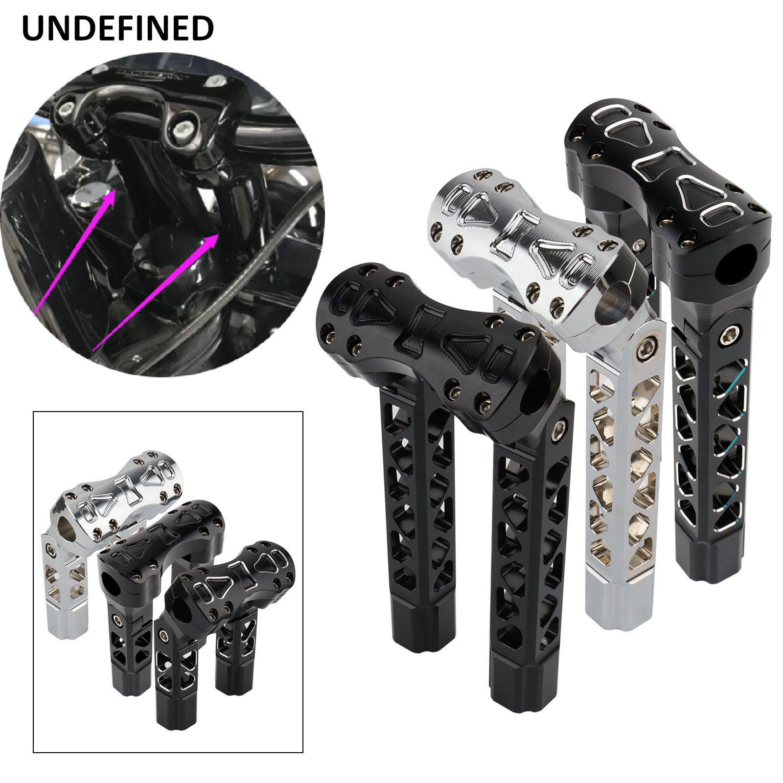 ハーレー スポーツスター883 1200XL ストリートボブ ダイナ ソフテイル ツーリング対応 1インチ25mm ハンドルバーライザー プルバック CNCアルミ製