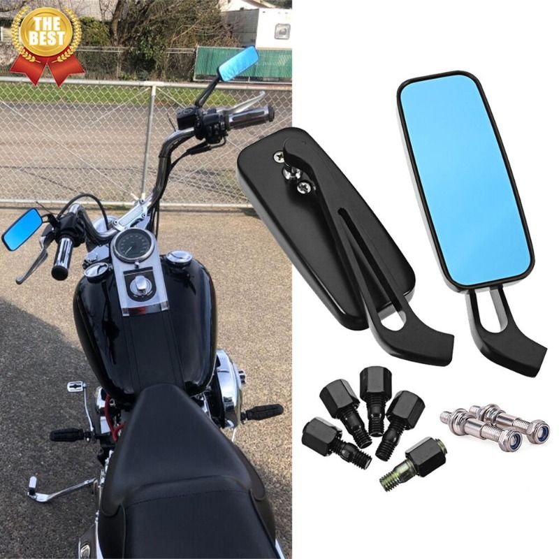 2x M8/M10 汎用バックミラー ハーレースポーツスター グライド ソフテイル チョッパー ボバー ホンダ ヤマハ カワサキ対応