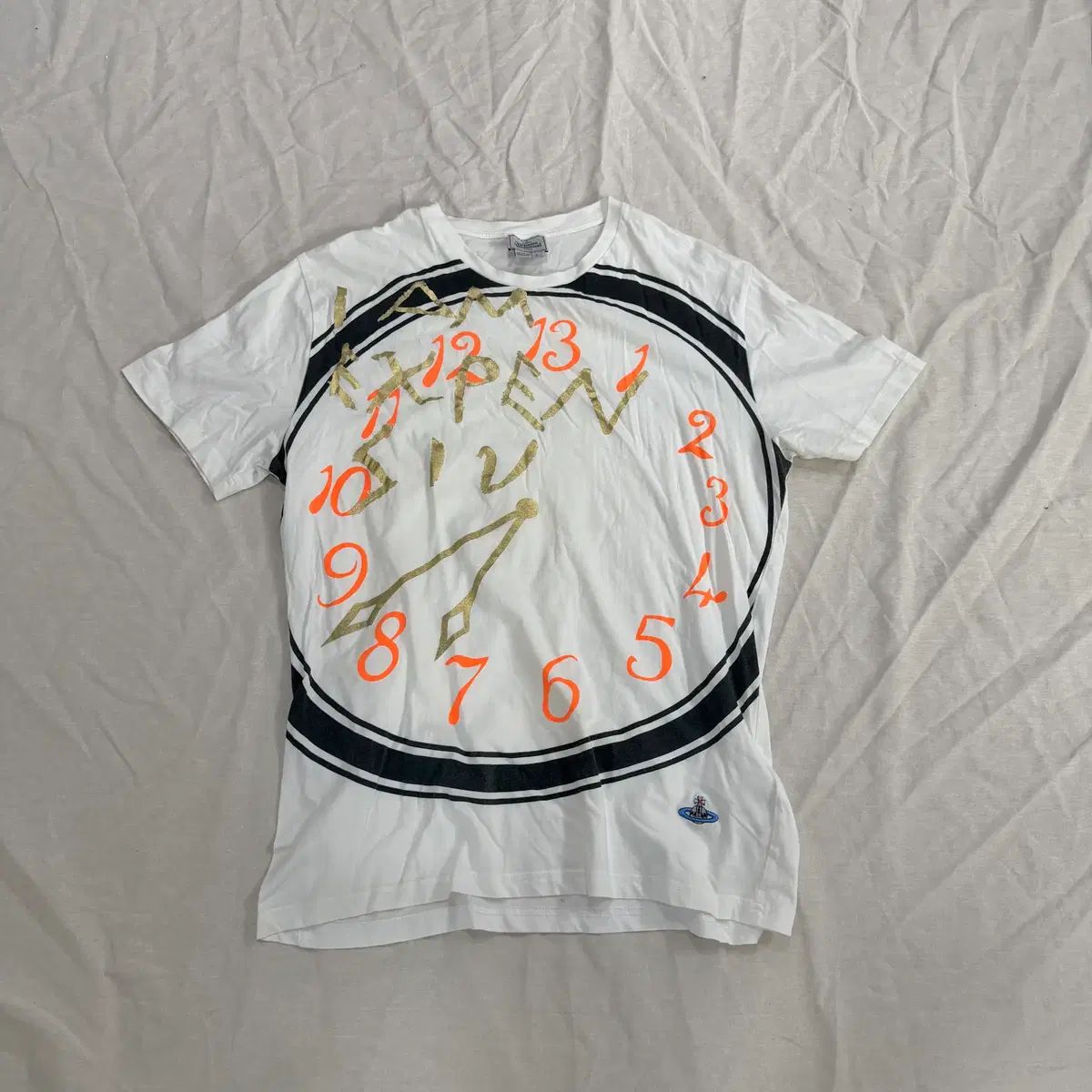 Vivienne Westwood ヴィヴィアン・ウエストウッド 時計 プリンティング 半袖 Tシャツ 白