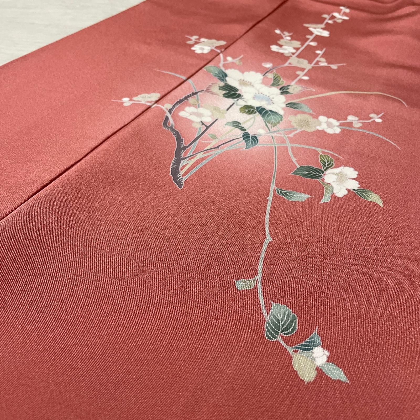 友禅付下げ 上品な枝花模様 着物 正絹 X-6323