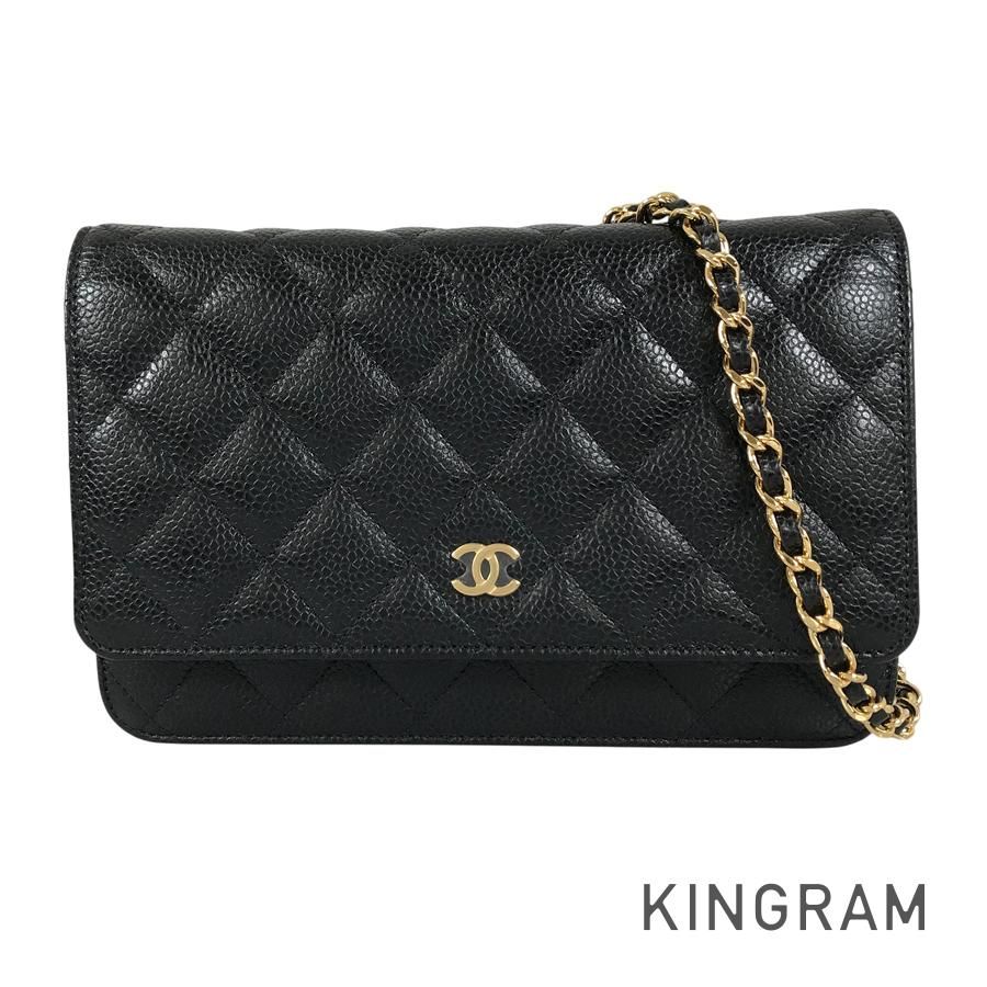 シャネル CHANEL マトラッセ キャビアスキン ウォレットバッグ sh【中古】
