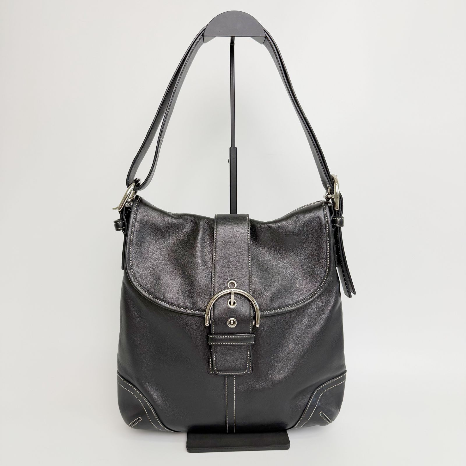 【中古】COACH コーチ ソーホー レザー バックル ホーボー 9401 ショルダーバッグ レザー ブラック 金具シルバー G3S-9481 ヴィンテージ レディース HIBUOCHI VINTAGE hboc260730a10
