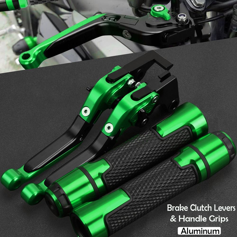 YUANQIAN カワサキ NINJA250R EX250J EX250 EX250R 2008〜2012対応 ブレーキクラッチレバー ハンドルバーグリップセット