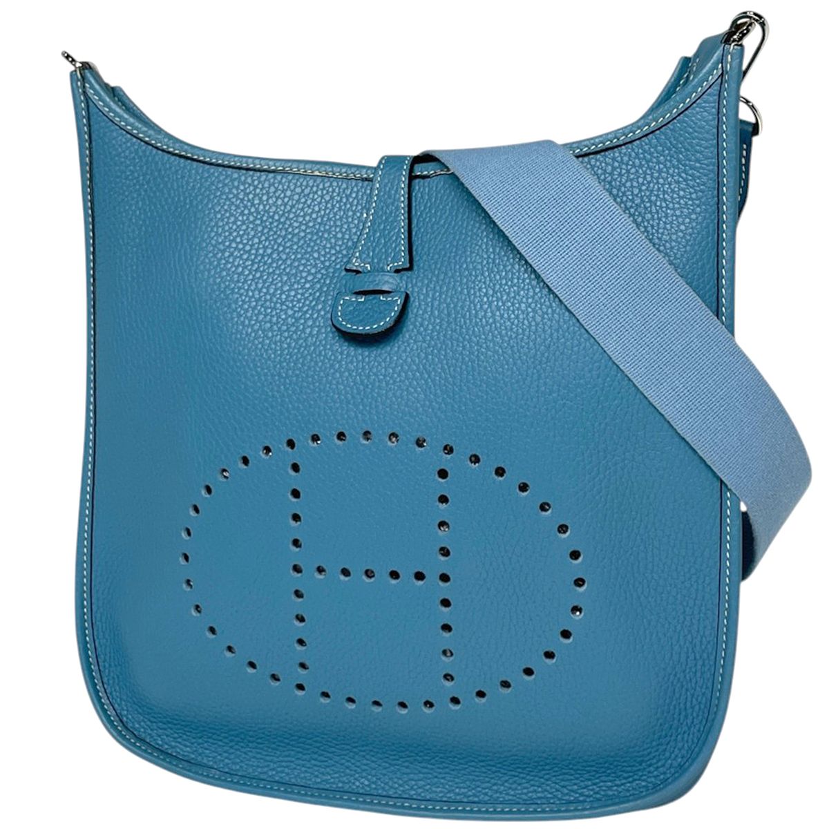 エルメス HERMES エヴリン2 ショルダーバッグ PM パンチング Hロゴ トリヨンクレマンス ブルージーン □H レディース 【中古】