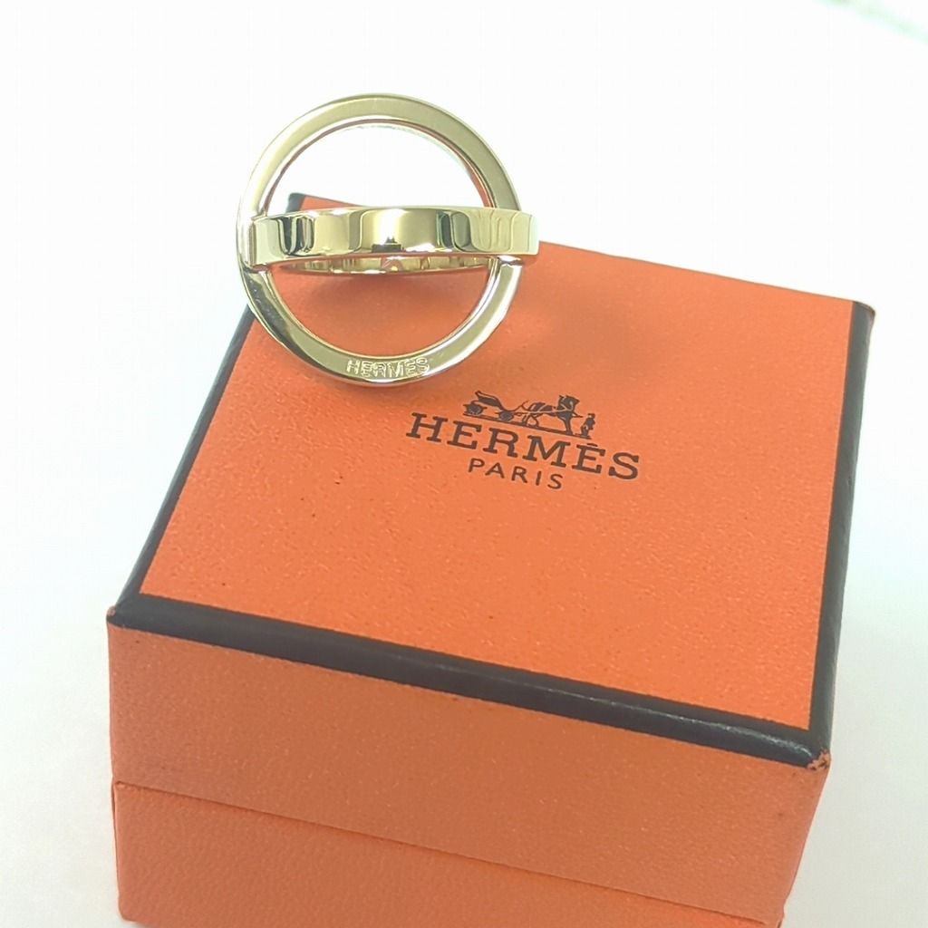 HERMES エルメス コスモス スカーフリング フランス製 ゴールドカラー
