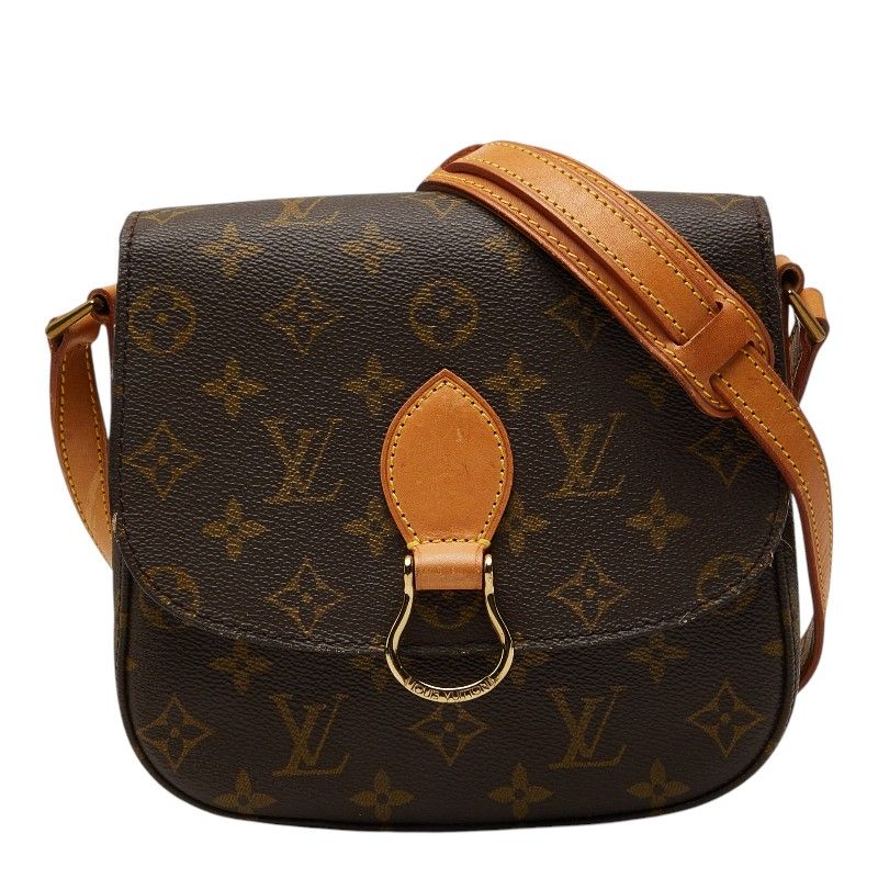 ルイ ヴィトン モノグラム サンクルーMM 斜め掛け ショルダーバッグ M51243 ブラウン PVC レザー レディース LOUIS VUITTON【1-0282299】