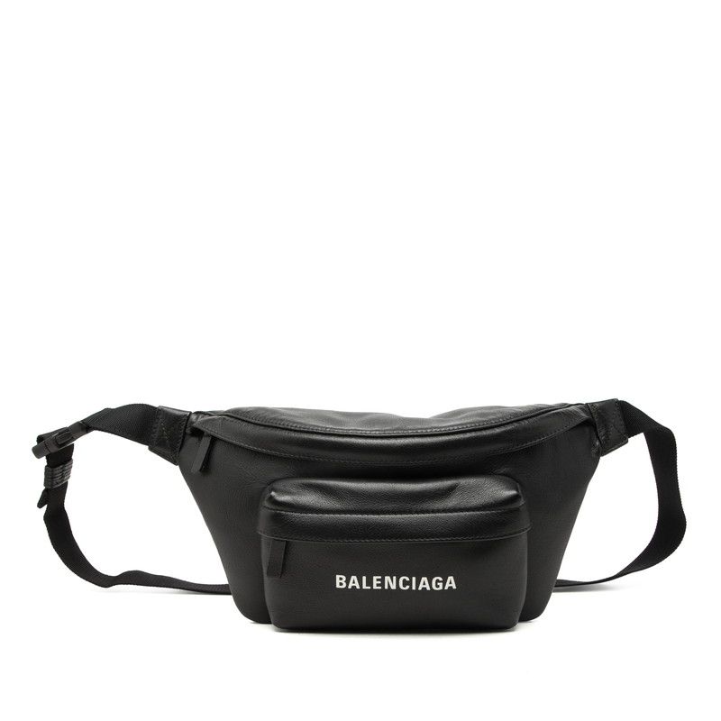 バレンシアガ エブリデイ ウエストバッグ ボディバッグ 552375 ブラック レザー メンズ BALENCIAGA【228-82400】