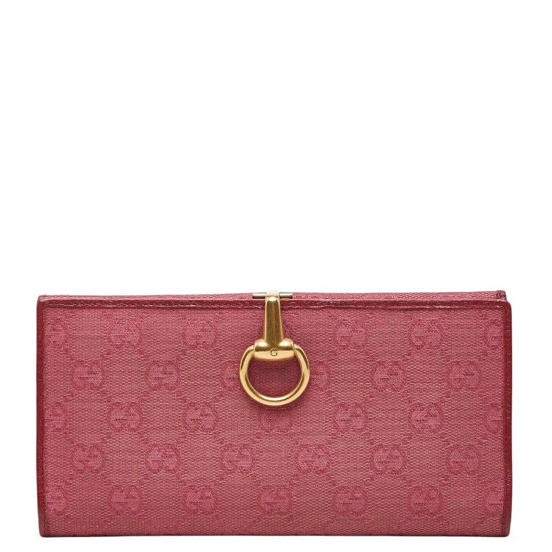 グッチ GGキャンバス 長財布 101602 ピンク レッド キャンバス レザー レディース GUCCI【1-0280964】 12,096円