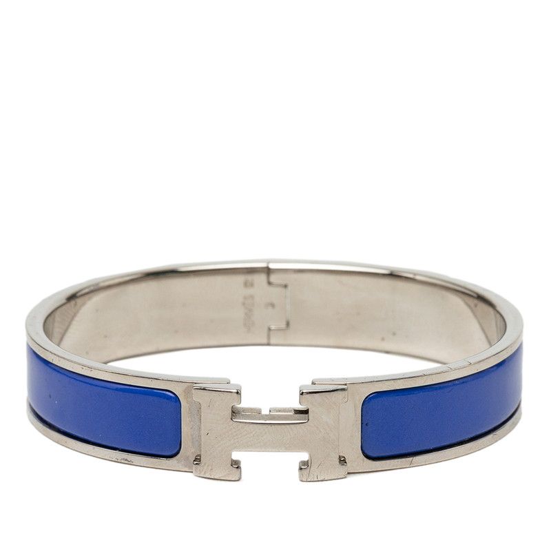 エルメス クリックH PM ブレスレット シルバー ブルー メタル レディース HERMES【1-0281533】