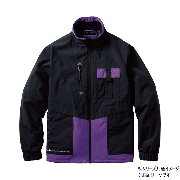 ポケット7つで手ぶら作業がはかどる 桑和 G.G. 防寒ブルゾン 防風・透湿 Mサイズ パープル 63 0534-00