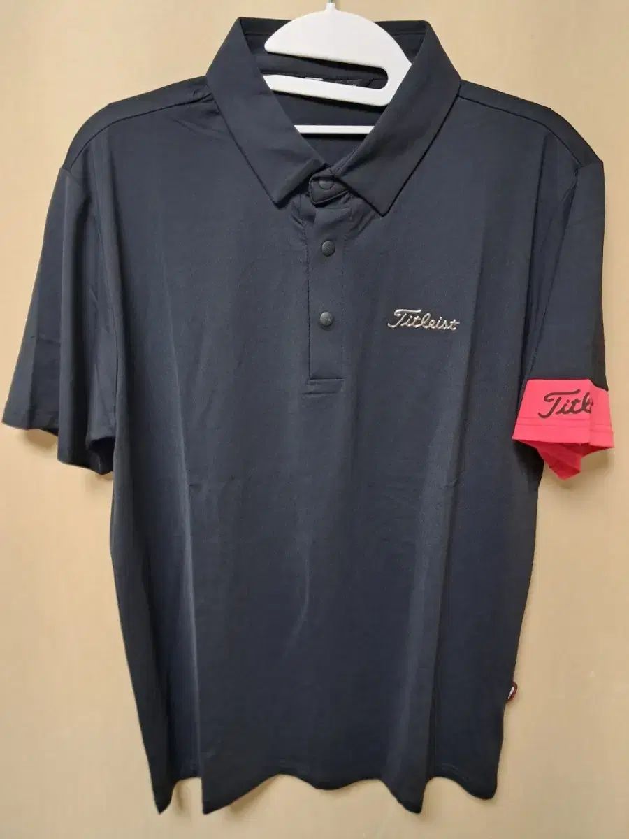 Titleist（タイトリスト）全社ロゴ ゴルフウェア 半袖 カラーTシャツ ネイビー ピンク L (100) サイズ