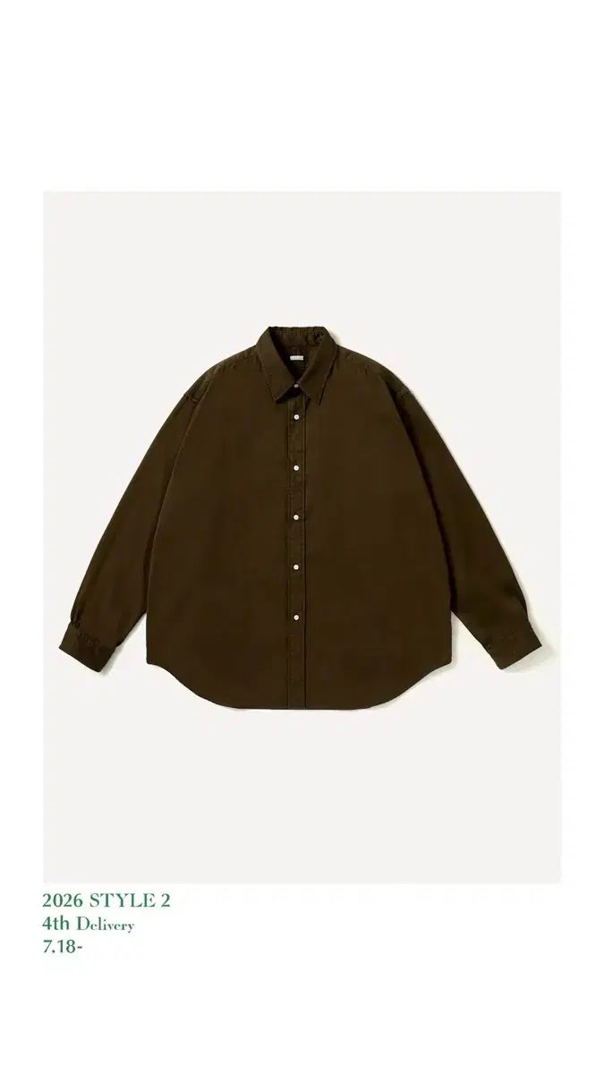 2 26aw アプレッセ ダブル ウィーブ レギュラーカラ シャツ ダークブラウン