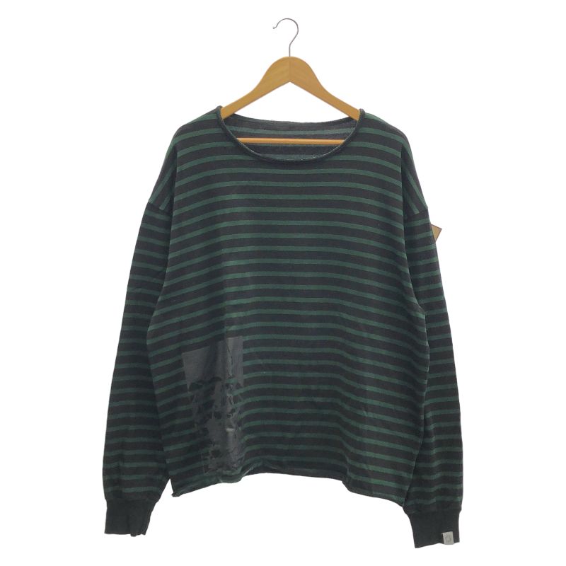 【中古】BILLIONAIRE BOYS CLUB ボーダー ロンT サイズ表記なし 緑/黒[91]