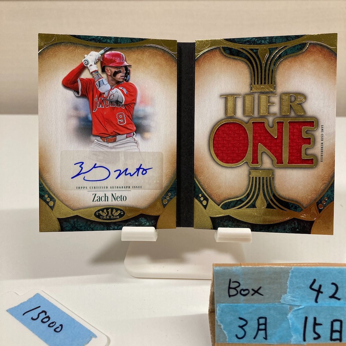 2026 Topps Zach Neto 13/49 直筆サインカード Los Angeles Angels Game-Used ジャージ Tier One Relics Die-Cut Book カード