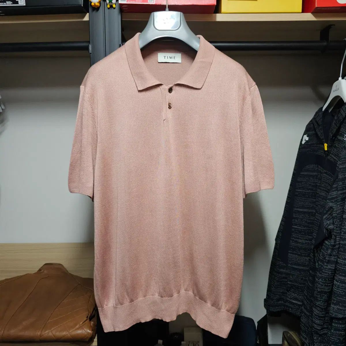TIME HOMME 柔らかいシルク ニット ポロ 半袖Tシャツ 100