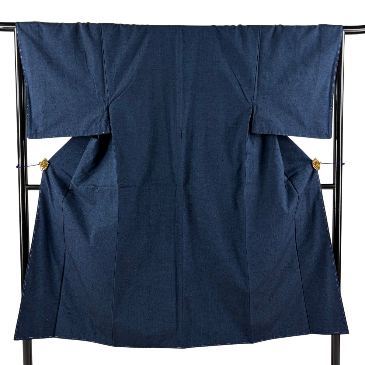 【美品】 男着物 身丈139.5cm 裄丈67.5cm S 袷 アンサンブル 紬 紺色 正絹 秀品 【中古】 6,600円
