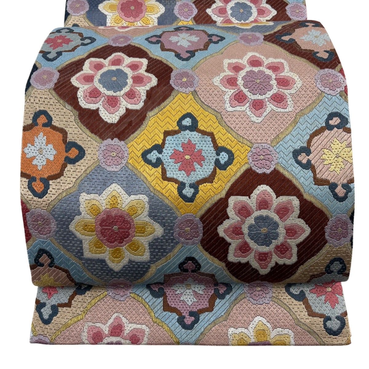 袋帯 逸品 華文 青灰色 全通 正絹 【中古】 26,850円