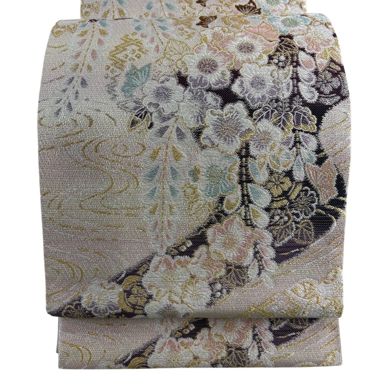 【美品】 袋帯 秀品 やまと 辻が花柄 金銀糸 螺鈿 薄ピンク 六通 正絹 【中古】 6,688円