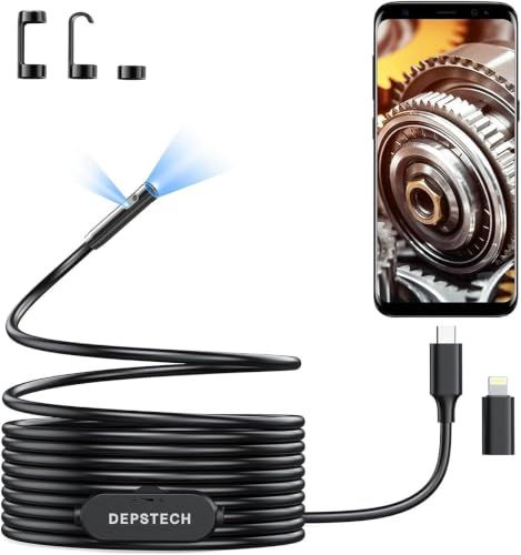 ★新品★【360万画素＆デュアルレンズ】 ファイバースコープ 2560P DEPSTECH 2025年新型 2K画質 防水内視鏡カメラ 7.9MMスコープ USB Type-C lightning接続 Android iPhone 対応 専用 8d860634
