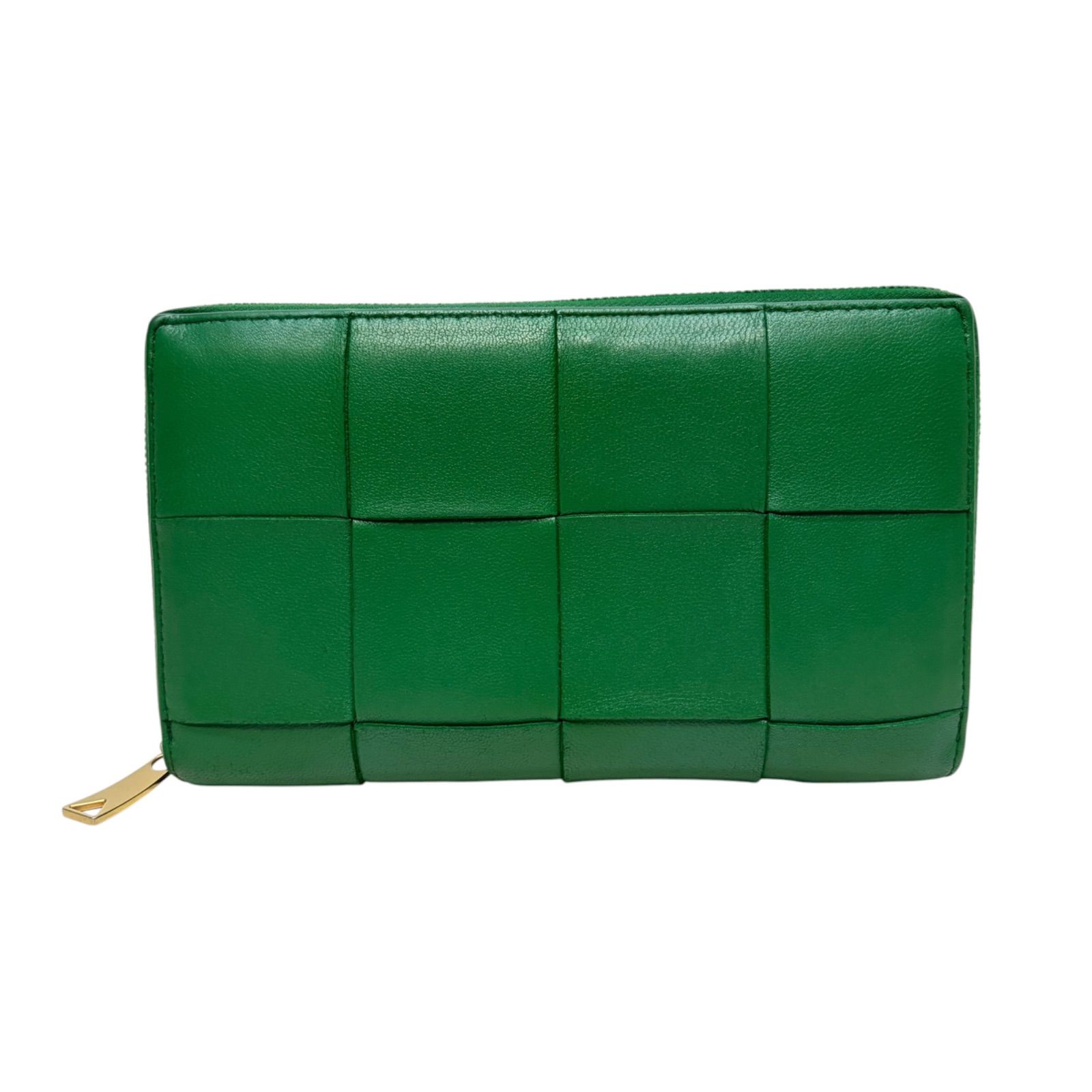 5031 BOTTEGA VENETA ボッテガヴェネタ 長財布 カセット グリーン ラウンドファスナー