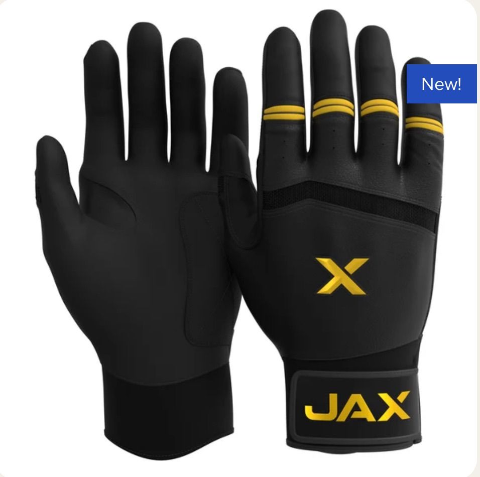 【パットなし】JAX/Pro Cuff Black//Gold Batting Gloves-Black//Gold バッティンググローブ 野球 打者用 高グリップ 高性能 バッティング手袋