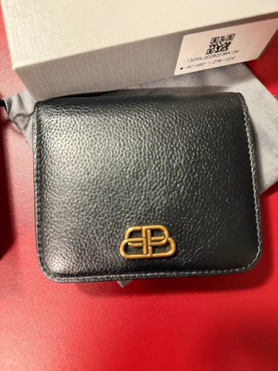 バレンシアガ BB ロゴ リング 二つ折り財布 ブラック 新品