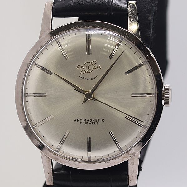 Running Enica ULTRASONIC Hand-wound Silver Dial Mens Watch 6347000 7ANT MTM ABC27843