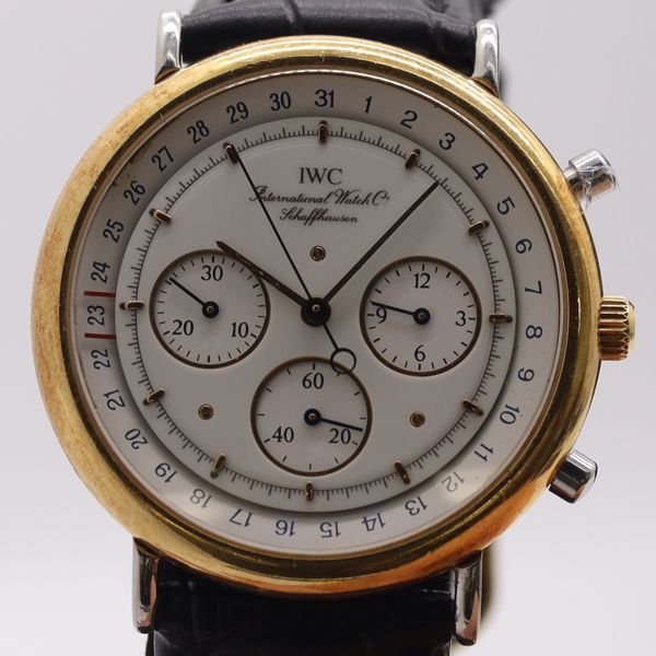 稼動 IWC ポートフィノ 3731 QZ クロノグラフ ホワイト文字盤 メンズ腕時計 5163510 7PRT NAM ABC28006 108,900円