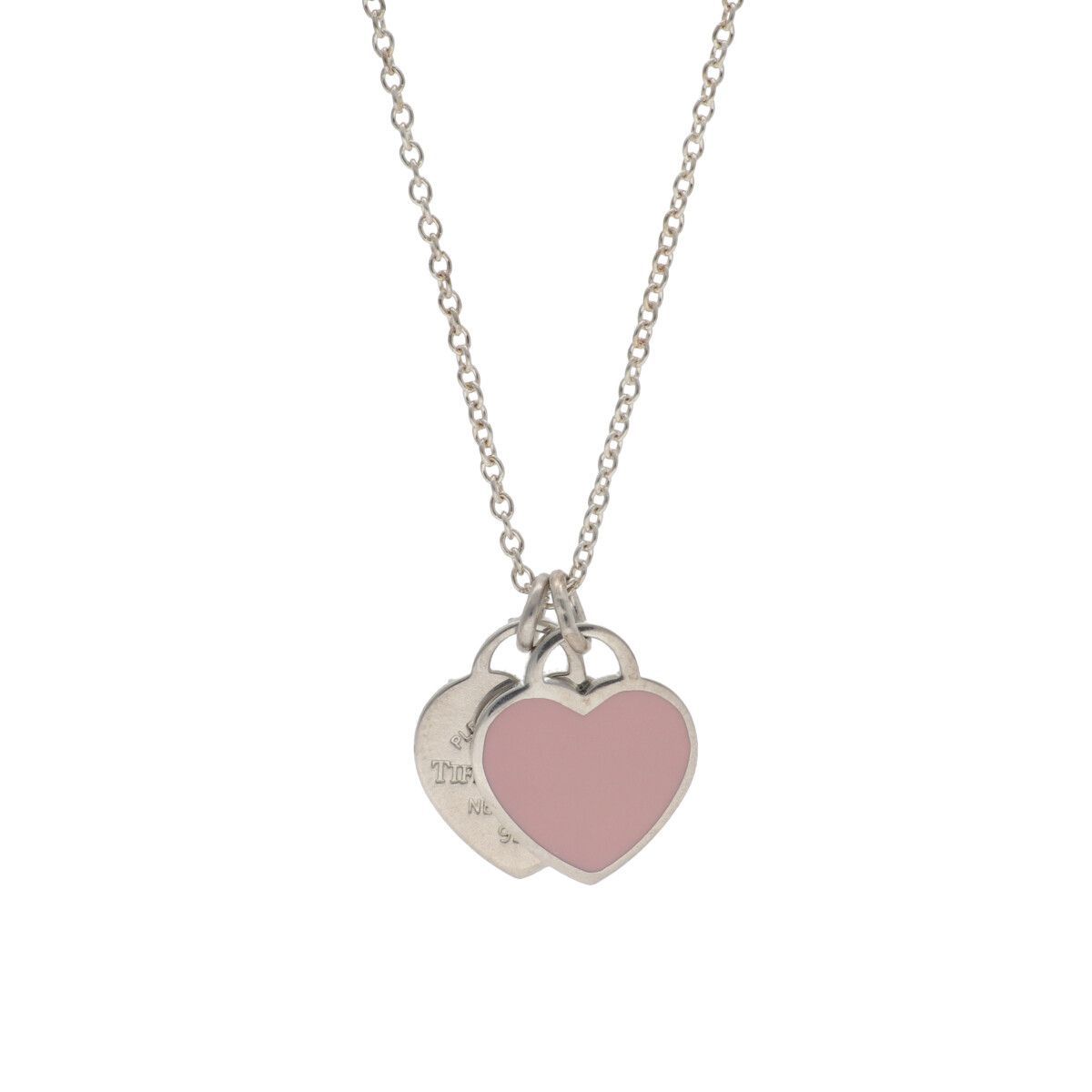 【中古】 Tiffany ＆ Co. ティファニー ネックレス ネックレス・ペンダント ダブル ハート タグ 60014128 SV　ピンク　ペンダント 26020794 LI