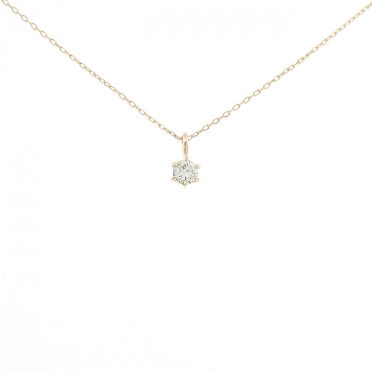 K10YG ソリティア ダイヤモンド ネックレス 0.10CT