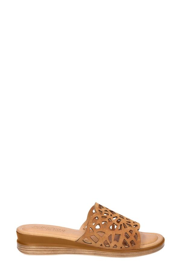 ベラヴィータ レディース シューズ ヒール サンダル Bella Vita CasItaly Wedge Slide Sandal Whiskey Italian Leather