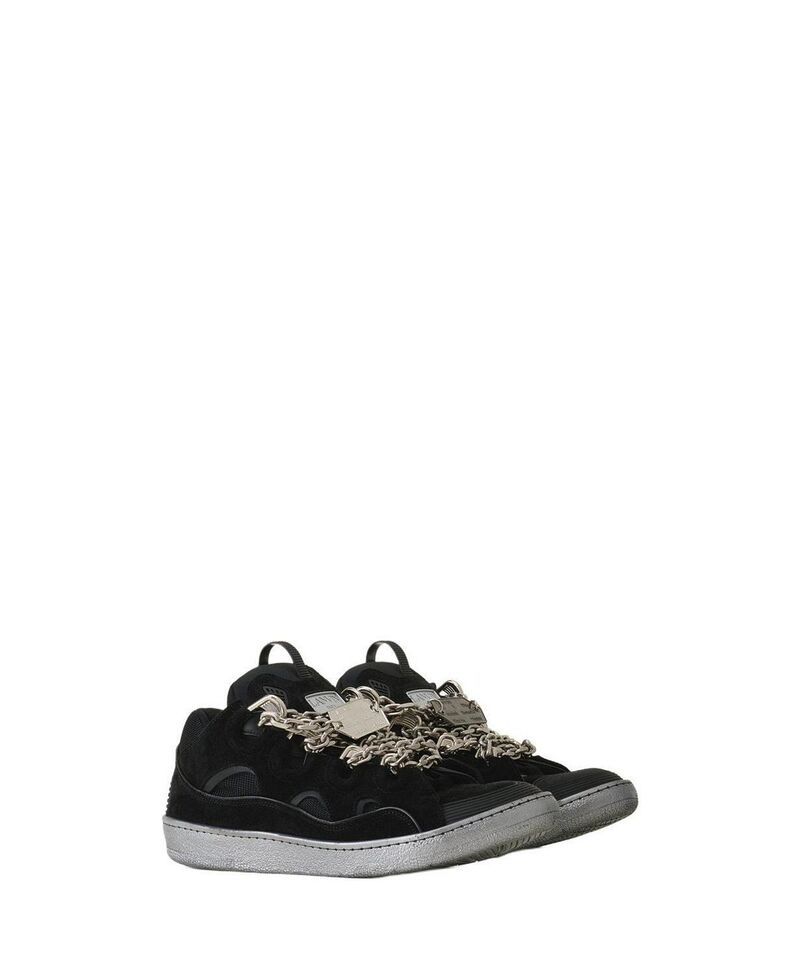 ランバン メンズ シューズ スニーカー Lanvin Curb Sneakers In Pony BlackSilver ブラック 135,400円