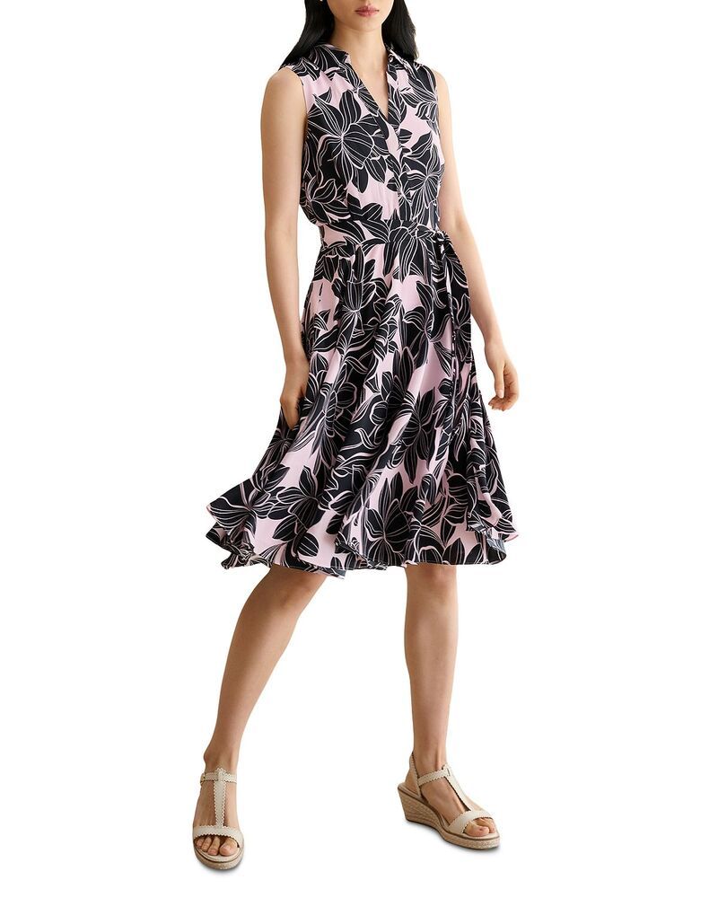 ホッブスロンドン レディース トップス ワンピース プチ HOBBS LONDON Petite Bea Dress Navy Pink ネイビー