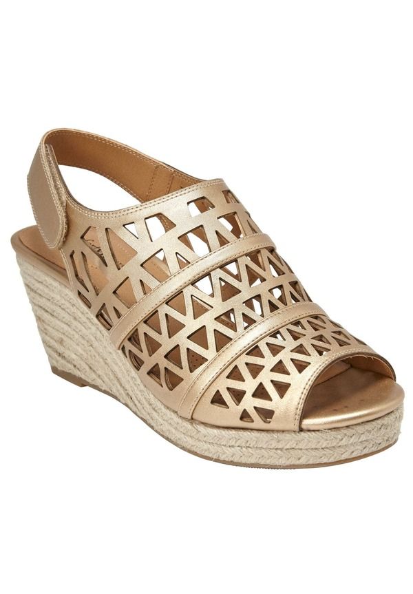 コンフォートビュー レディース シューズ サンダル Comfortview The Karen Espadrille Gold ゴールド