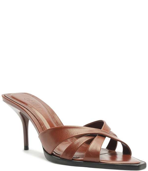 シュッツ レディース シューズ サンダル レザー Schutz Keefa Leaf Leather Slide Sandals Warm Toffee 38,870円