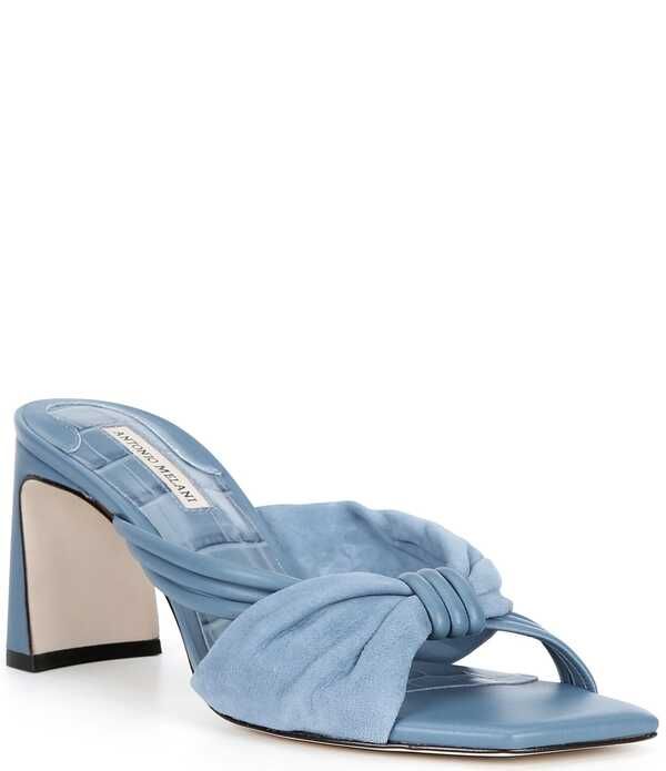 アントニオ メラーニ レディース シューズ サンダル レザー Antonio Melani Cassy Two Toned Leather Dresslides Thunder Blue ブルー 30,420円