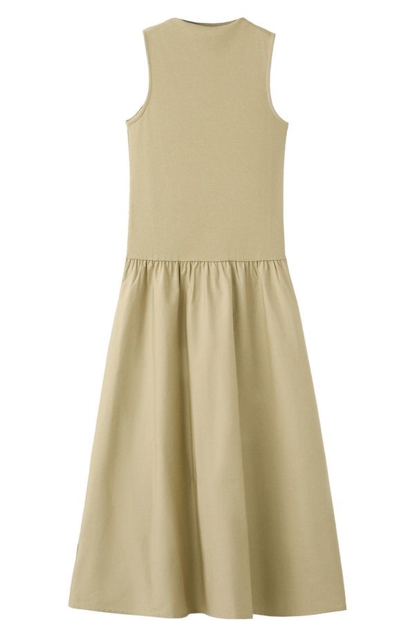 マンゴ レディース トップス ワンピース プラスサイズ ミディ コットン MANGO Mixed Media Stretch Cotton Midi Dress Plus Regular OLIVE
