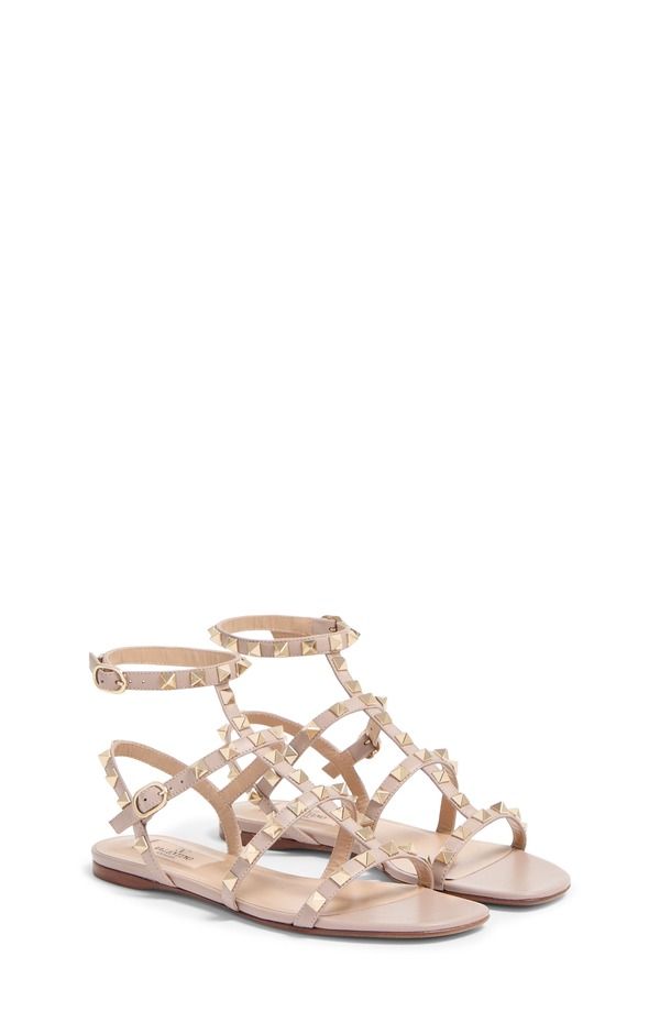 ヴァレンティノ レディース シューズ スニーカー サンダル アンクル Valentino Garavani Rockstud Ankle Strap Sandal Women POUDRE