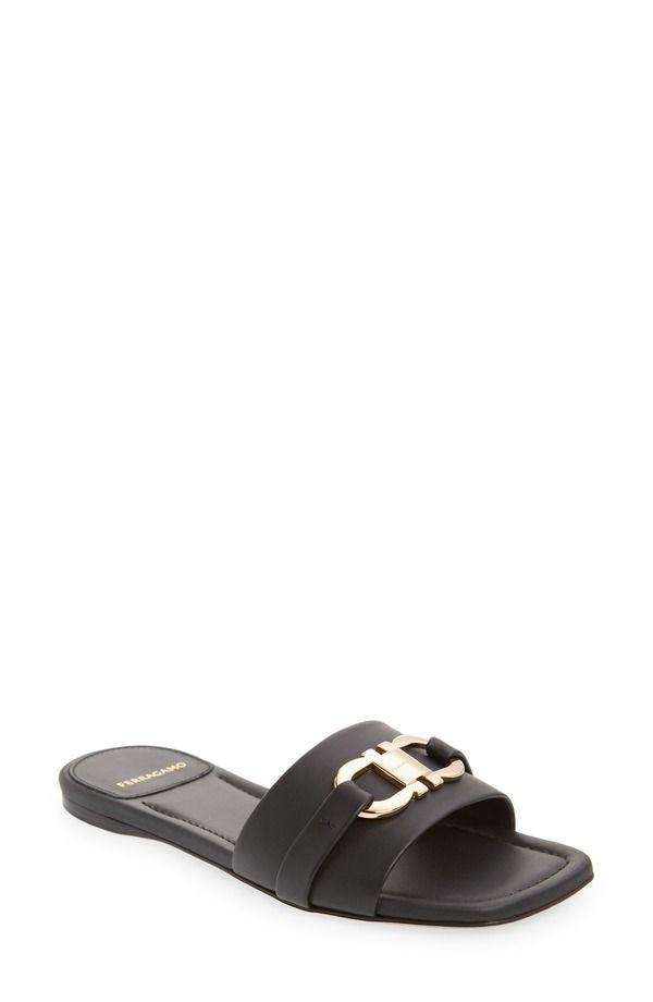 フェラガモ レディース シューズ スニーカー サンダル FERRAGAMO Leah Slide Sandal Women NERO 124,900円