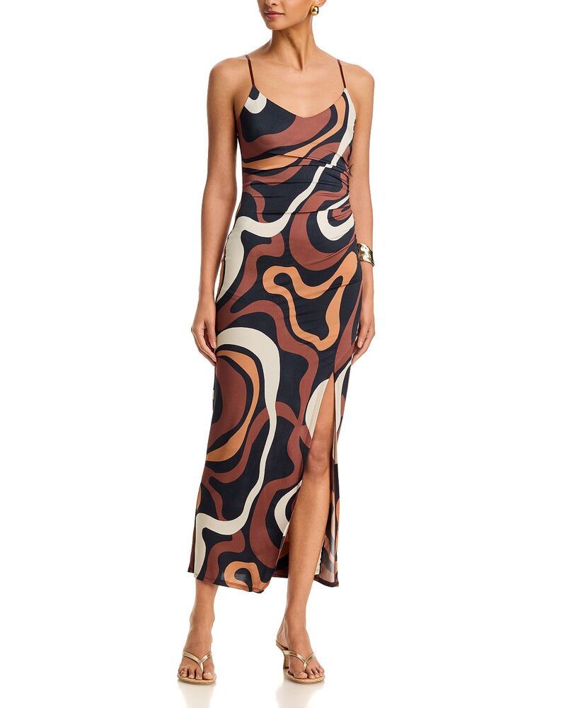 ジェネレーションラブ レディース トップス ワンピース ジャージー マキシ Generation Love Hailey Sheen Jersey Maxi Dress Wavy Geo Brown