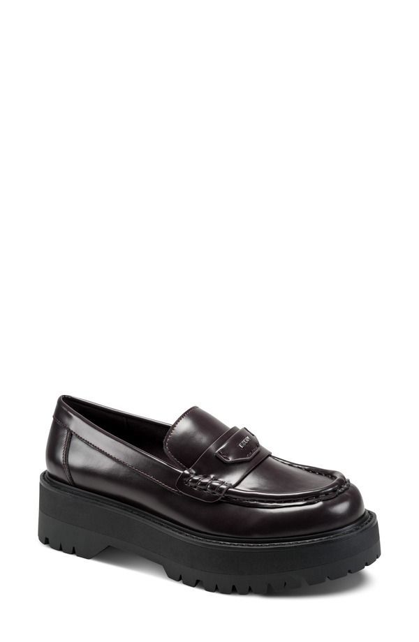 ダナ キャラン ニューヨーク レディース シューズ オックスフォード プラットフォーム ローファー DKNY Belisa Platform Lug Loafer Women BROWN ブラウン 31,070円